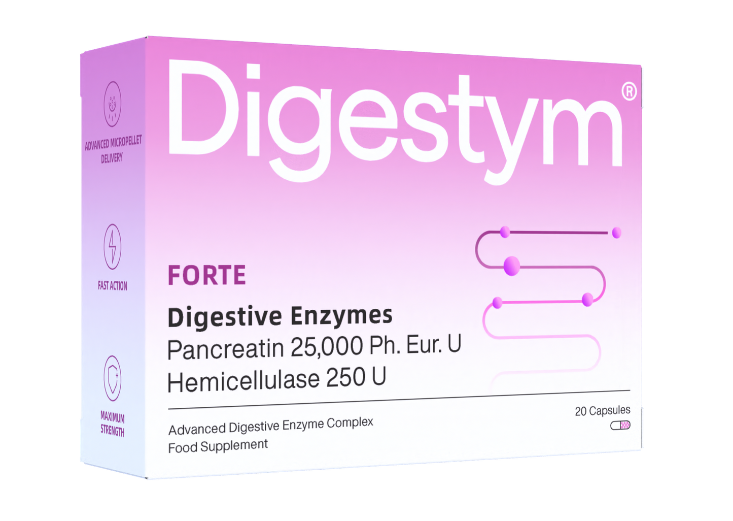 Digestym Forte — Digestive Enzyme Complex, 20 Capsules